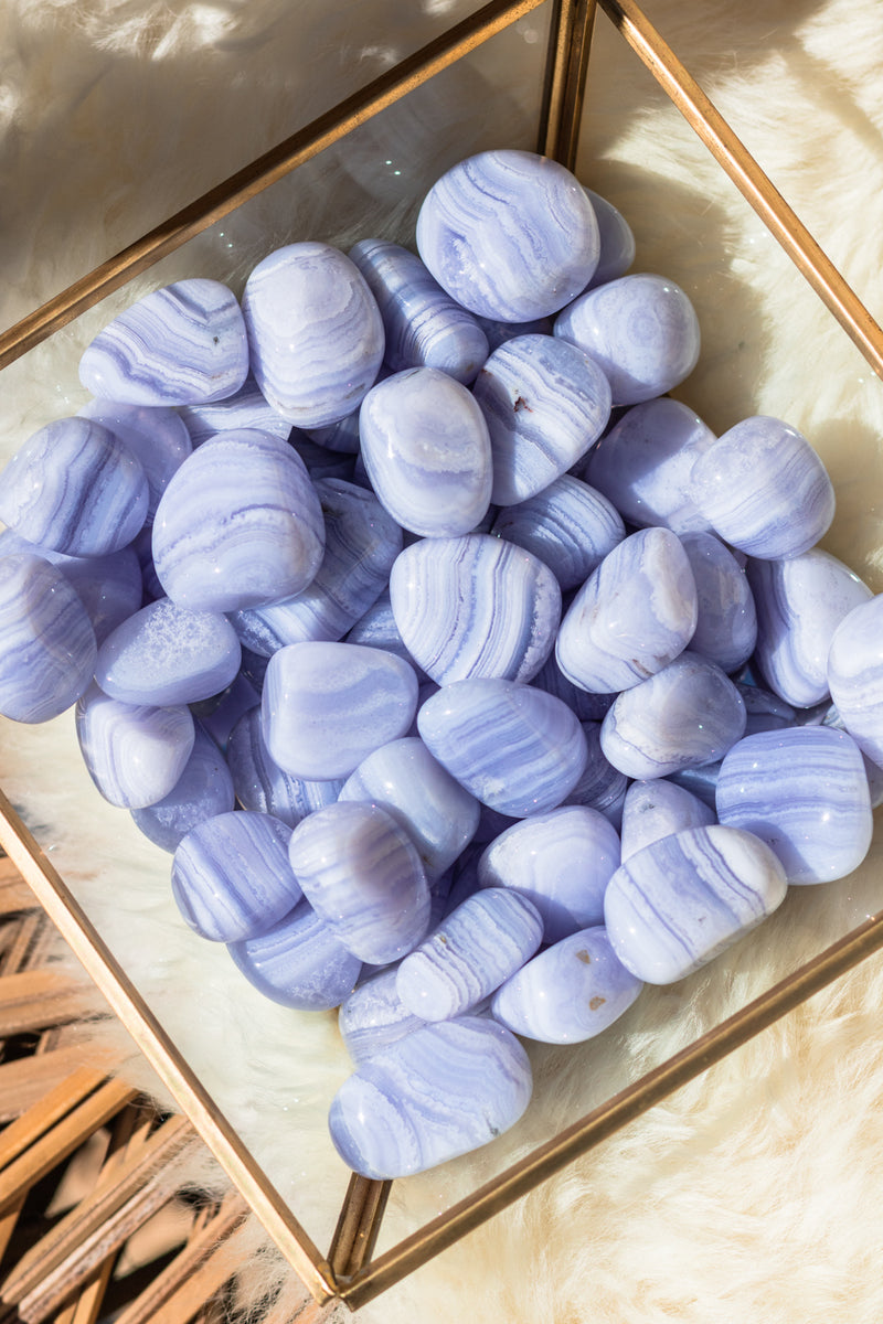 Blue Lace Agate Tumbled Stone – Selene Stone