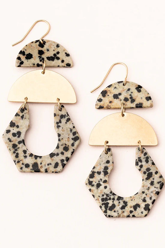 Dalmatian Jasper Cutout Earring
