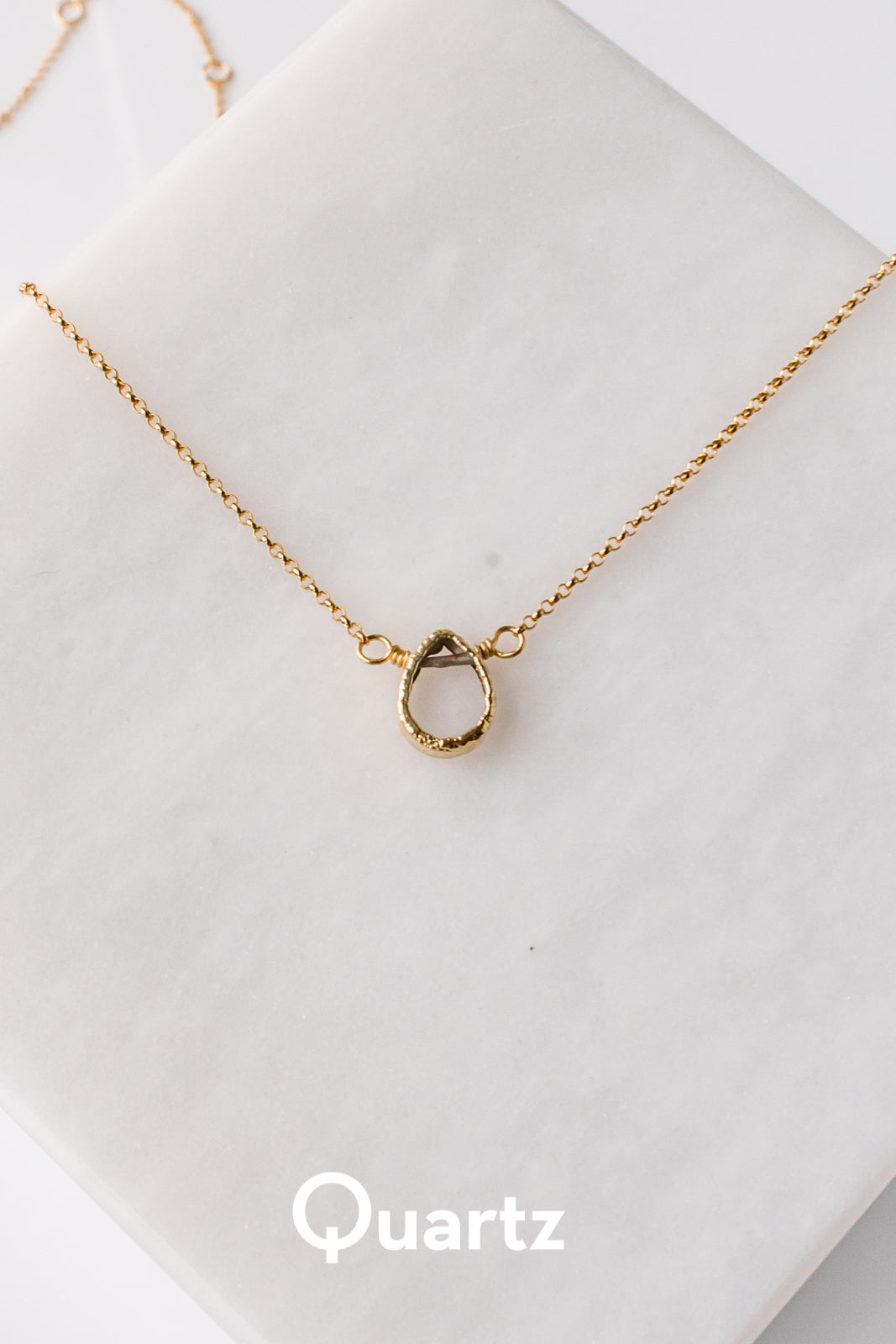 Gemstone Teardrop Necklace