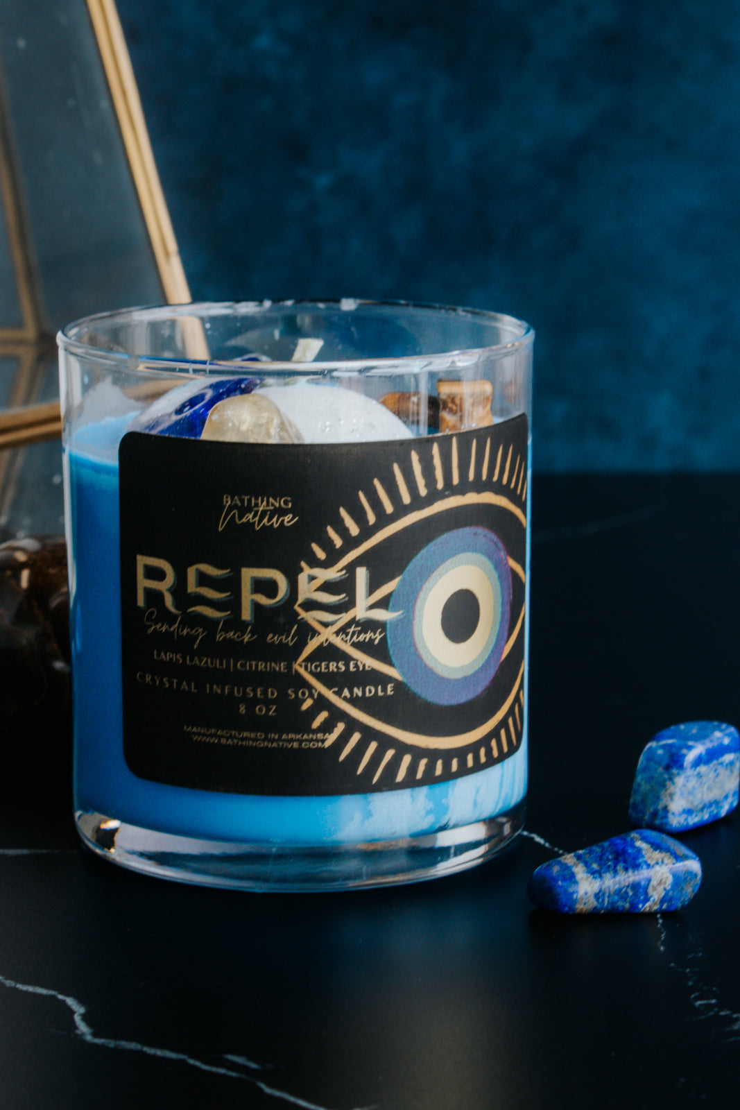 Load image into Gallery viewer, Evil Eye Crystal Candle
