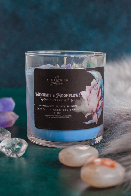 Midnight's Moonflower Candle