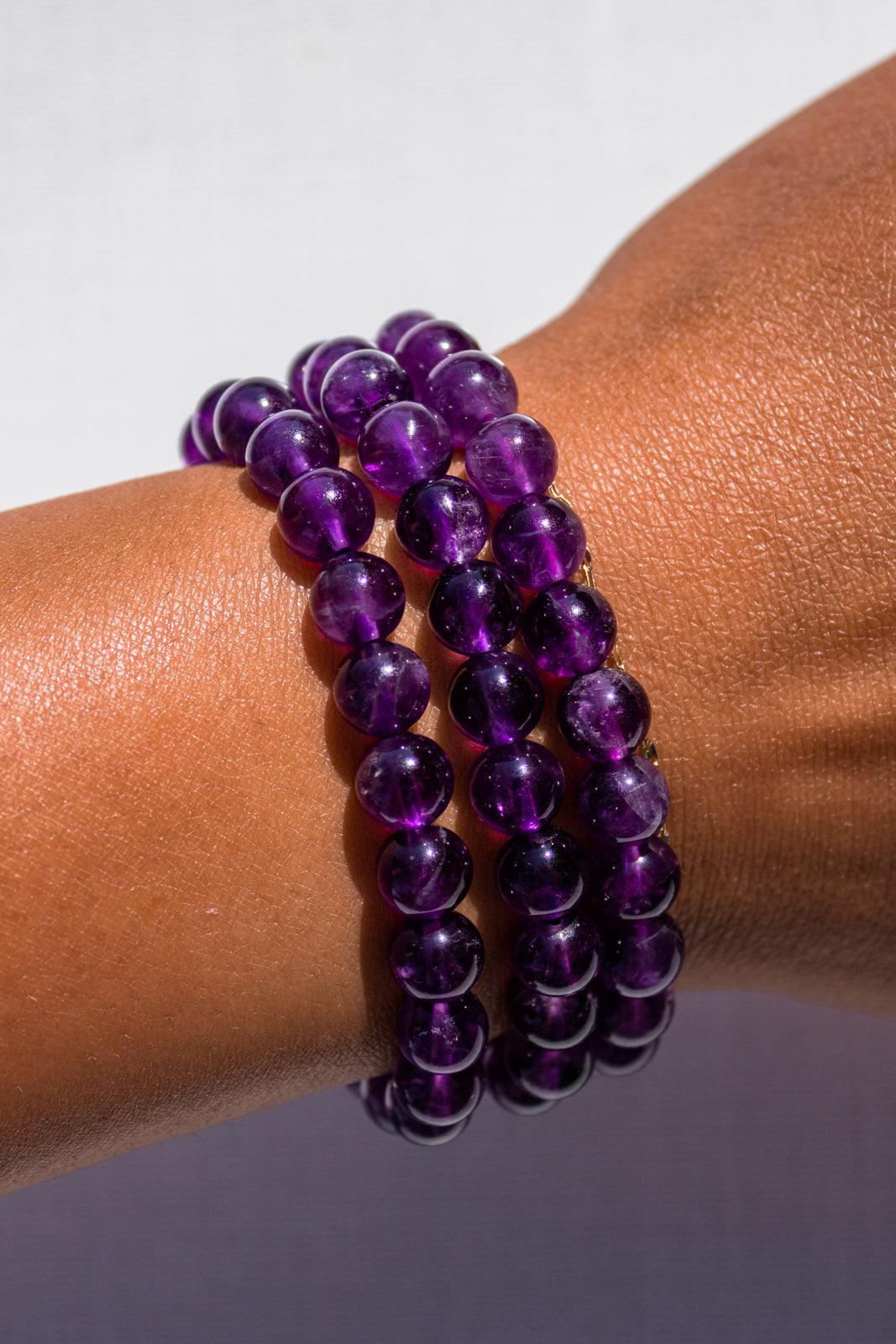 Large Bead Matte Amethyst Bracelet - Alignment with Higher Self - Minera  Emporium Crystal & Mineral Shop