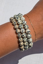 Dalmatian Jasper Beaded Bracelet - 8mm