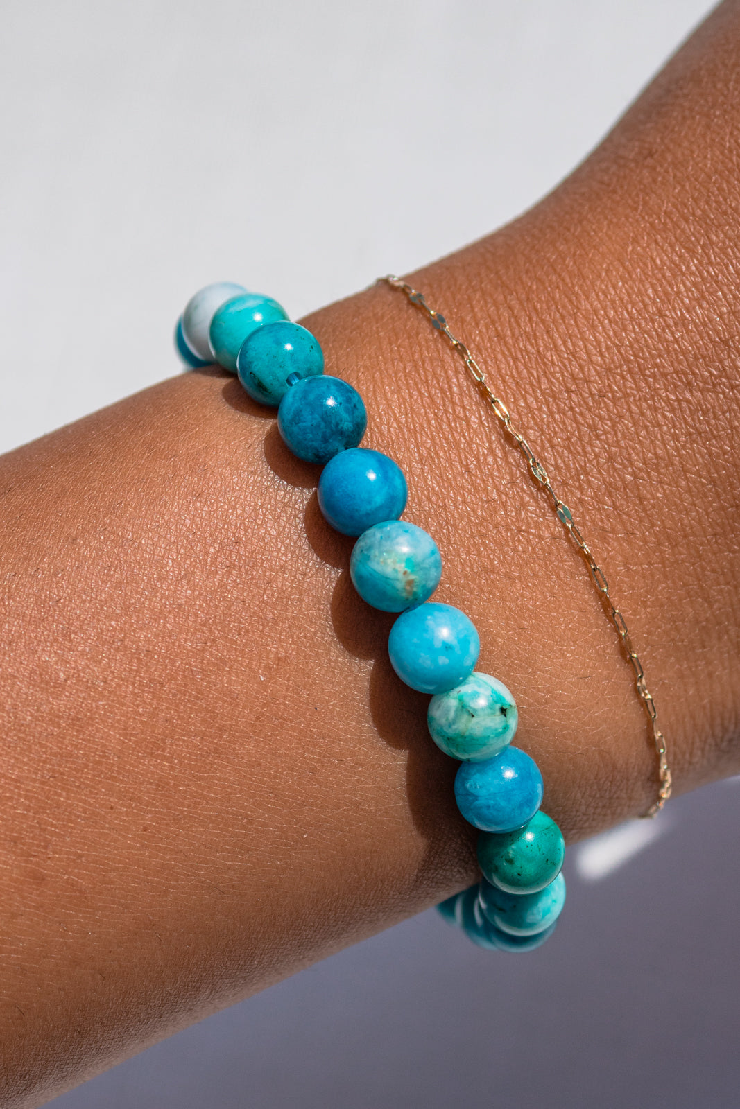 Hemimorphite Beaded Bracelet - 8mm