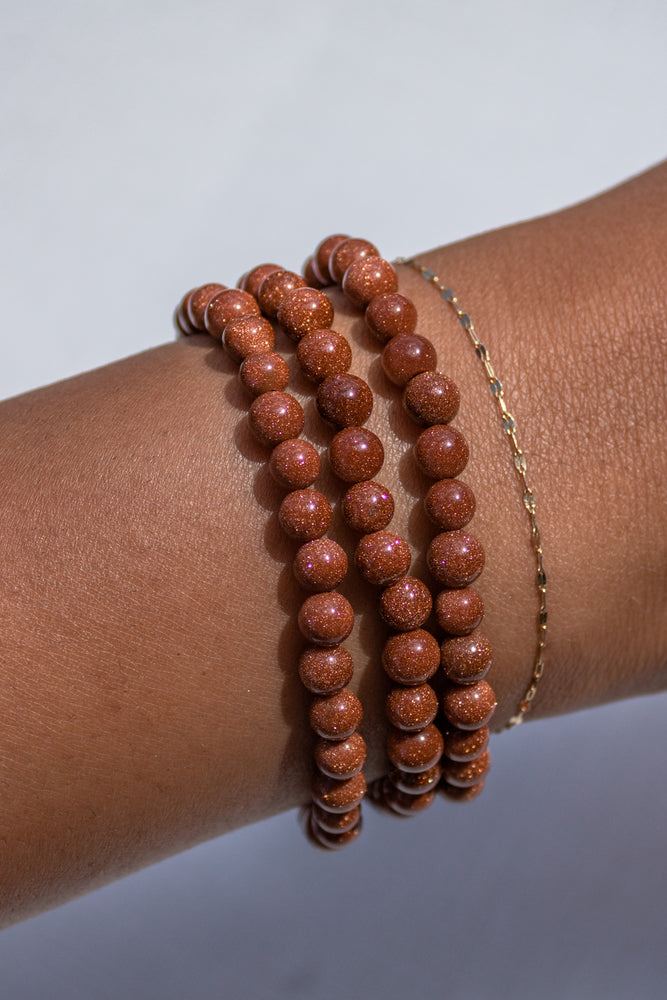Goldstone Beaded Bracelet - 6mm