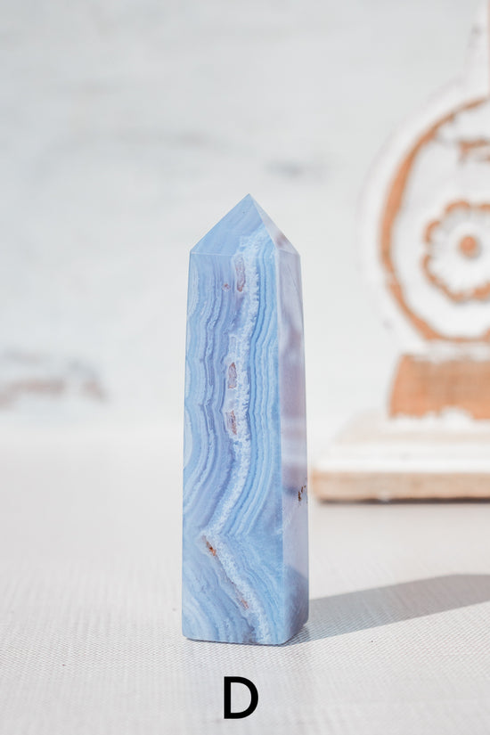 blue lace agate crystal point