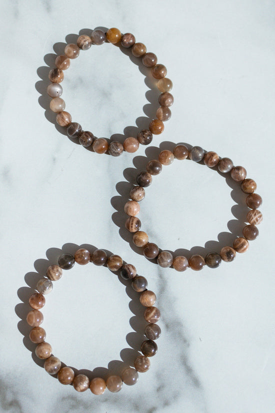 Black Moonstone Beaded Bracelet