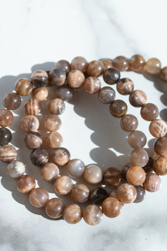 Black Moonstone Beaded Bracelet