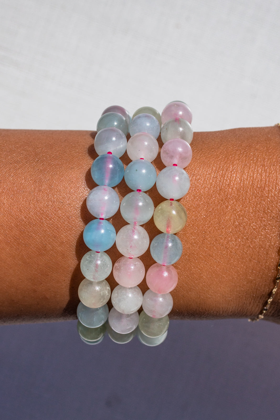 Morganite Beaded Bracelet