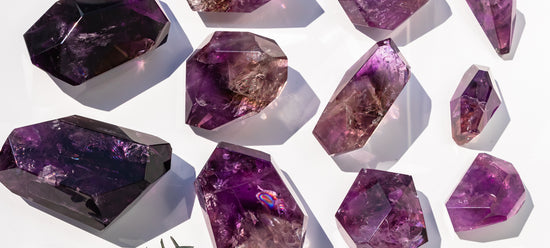high quality amethyst pieces with rainbows and deep purple coloring