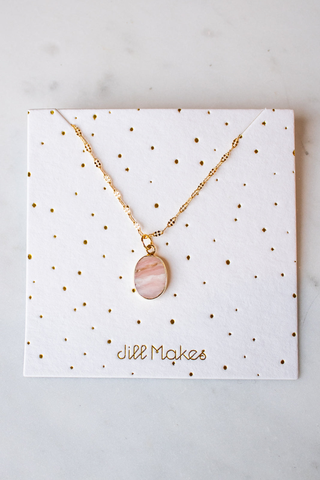 Pink Opal Gemstone Necklace