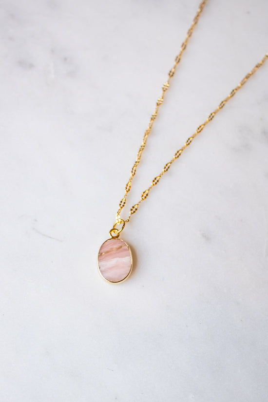 Pink Opal Gemstone Necklace