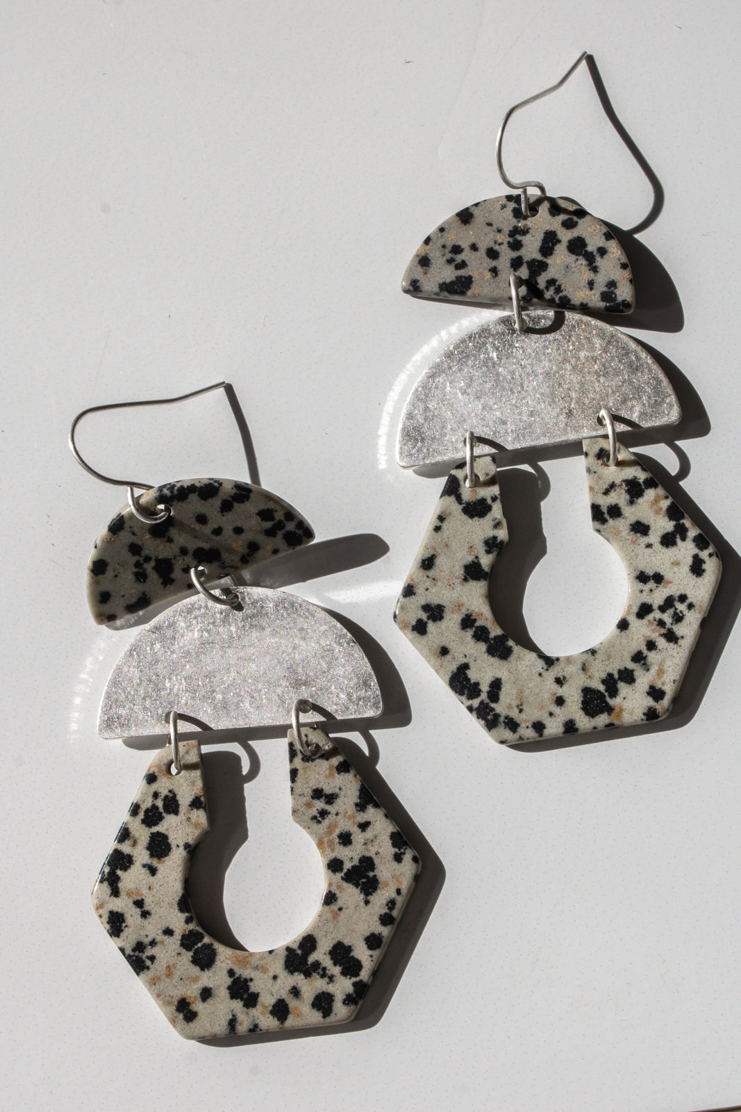 Dalmatian Jasper Cutout Earring