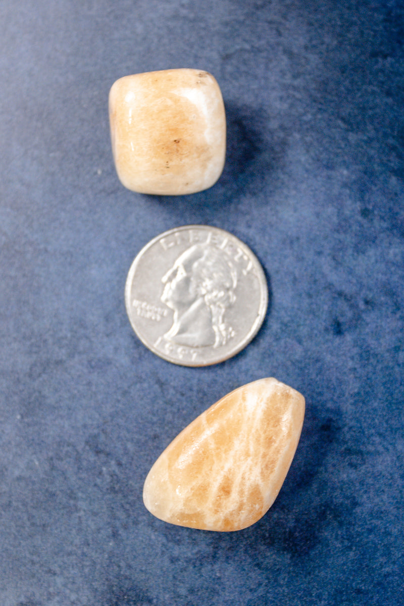 Yellow Calcite Tumbled Stone – Selene Stone