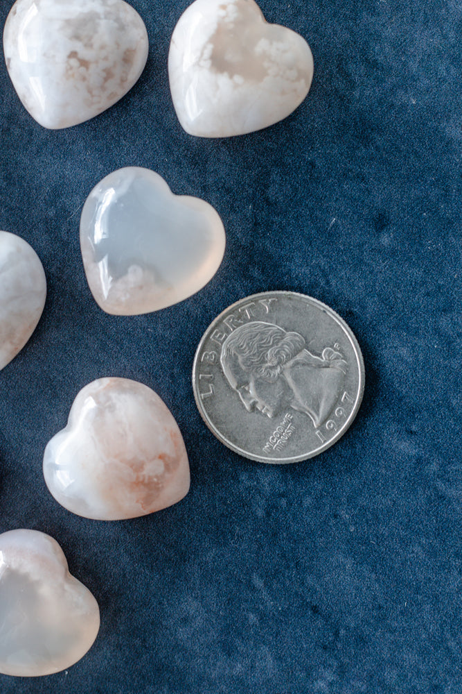 Flower Agate Extra Small Heart