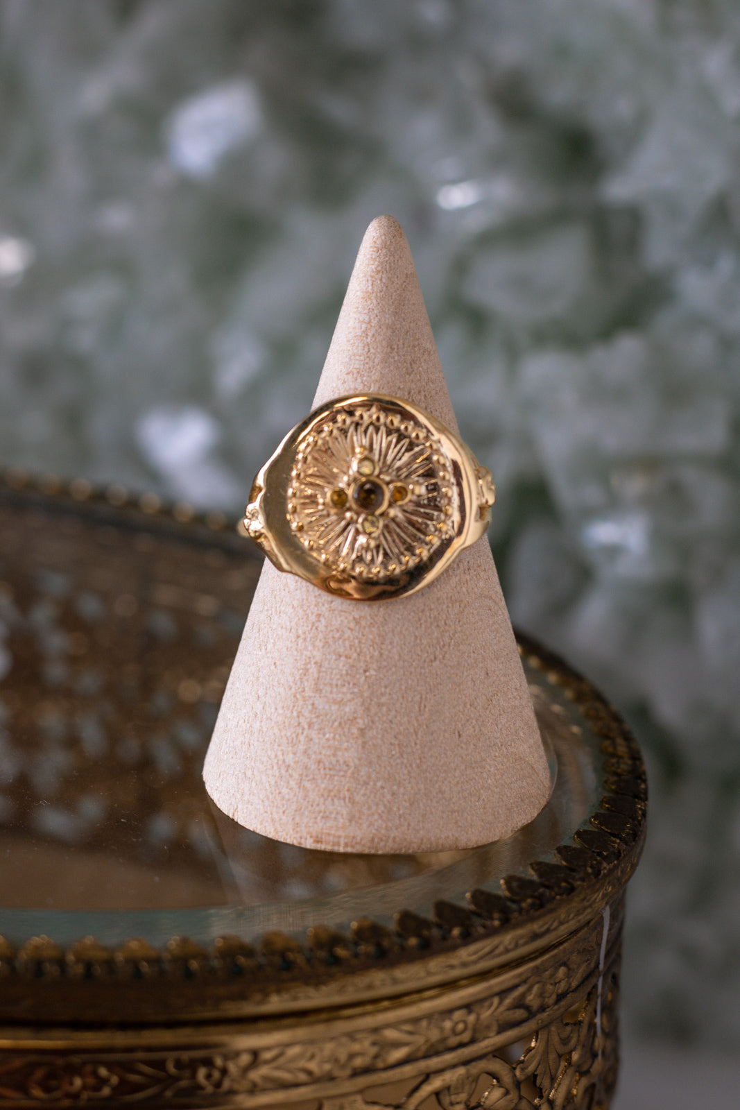Tourmaline Medallion Ring
