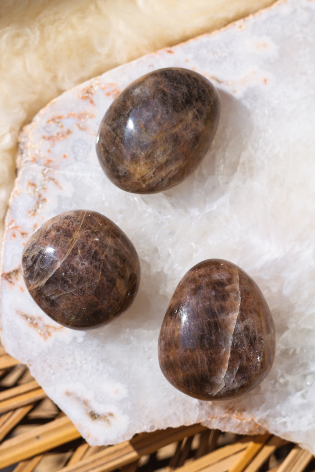 Black Moonstone Palm Stone