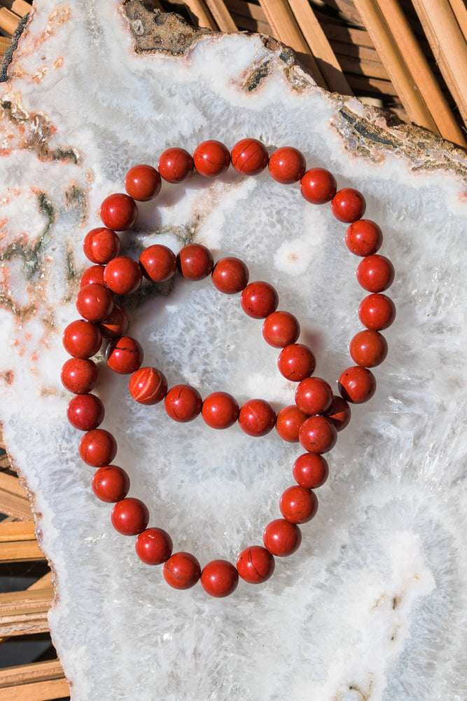 Brecciated Jasper Beaded Bracelet - 8mm