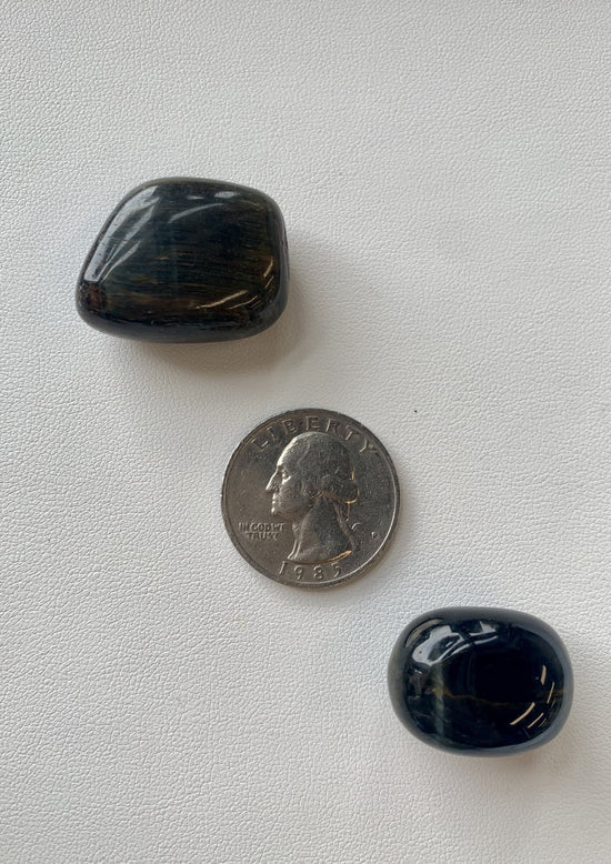 Load image into Gallery viewer, Blue Tiger Eye Tumbled Stone
