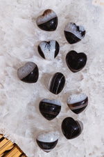 Black Agate Extra Small Heart