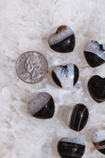 Black Agate Extra Small Heart