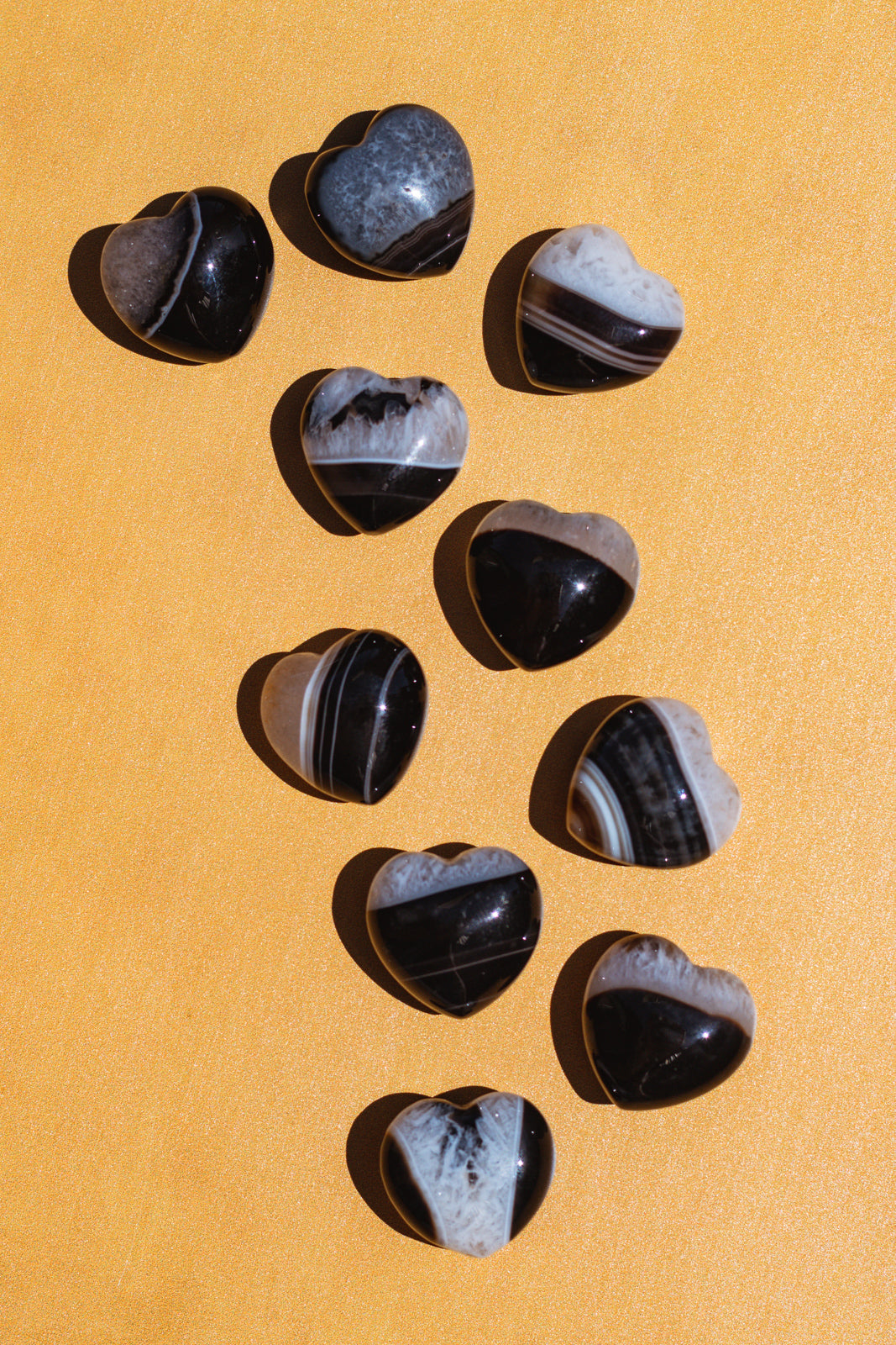 Black Agate Extra Small Heart