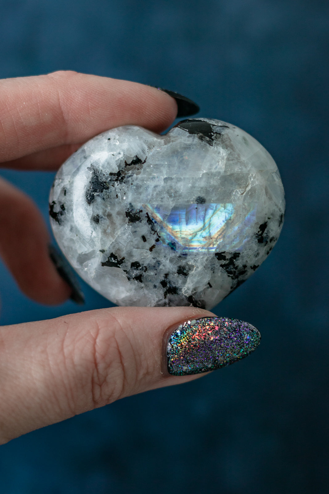 Rainbow Moonstone Heart
