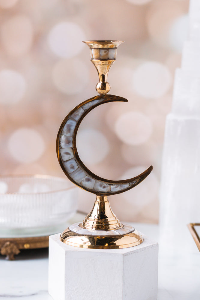 Crescent Moon Taper Candle Holder