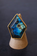 Labradorite Shield Ring