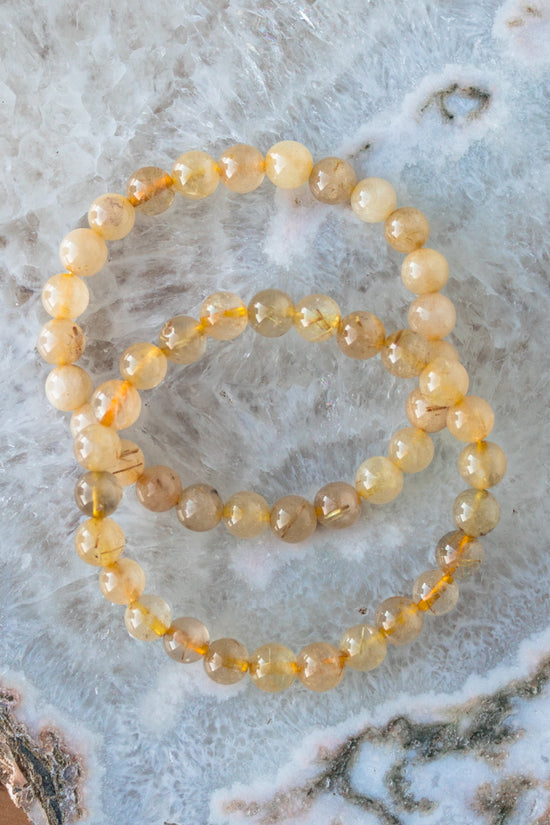 Natural Golden Rutile Stone Bracelet, For Crystal Therapy, Size: 10 Mm at  Rs 1501/piece in Mumbai