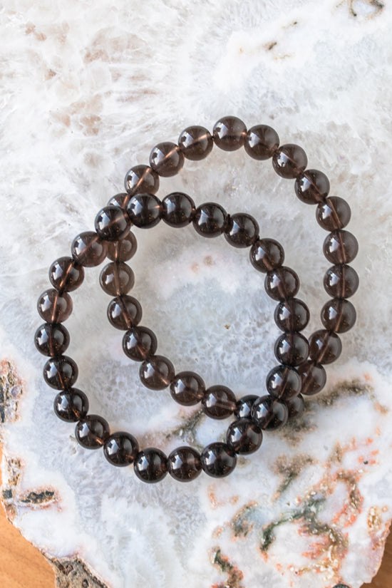 Smoky Quartz Beaded Bracelet - 8mm