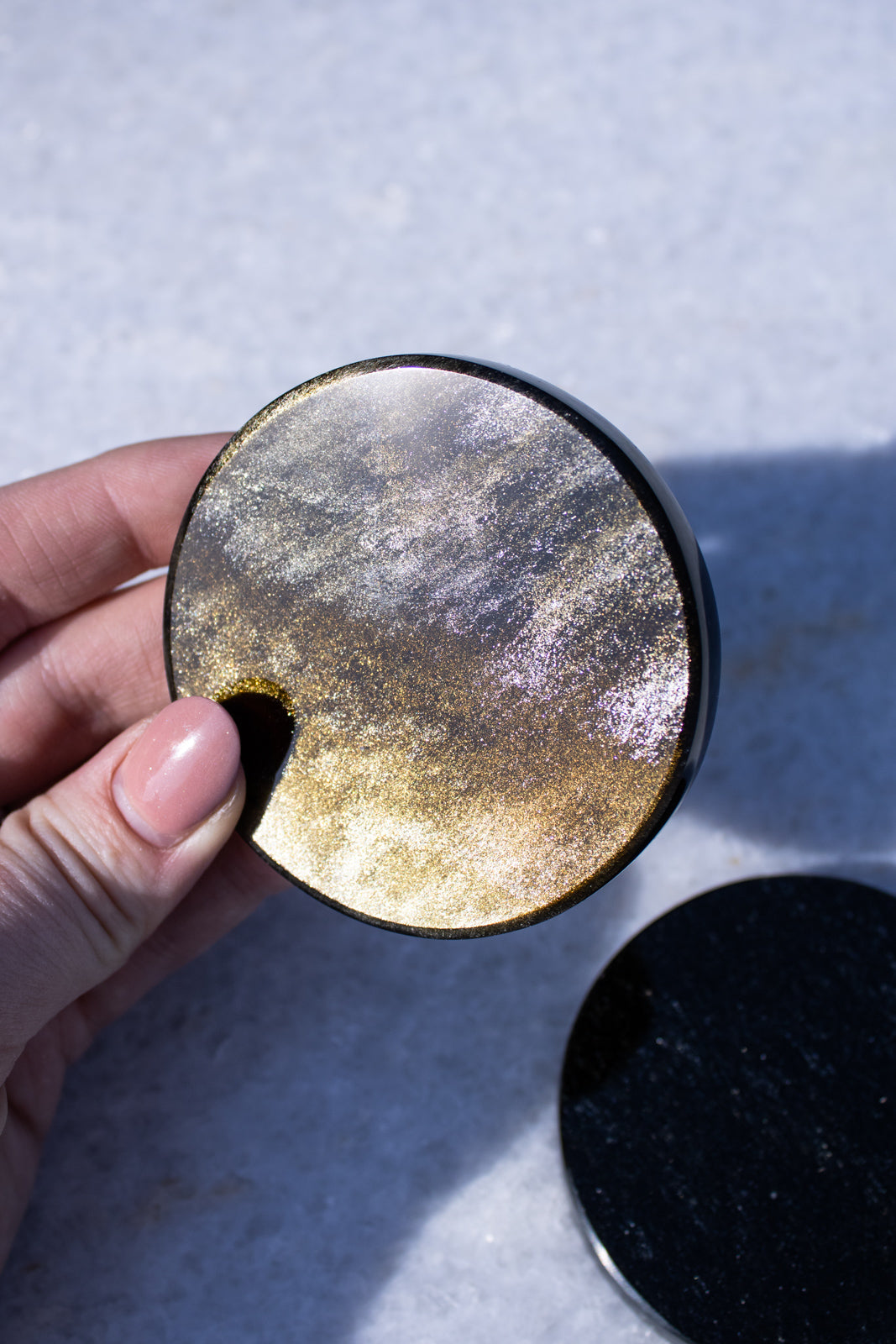 Goldsheen Obsidian Disc