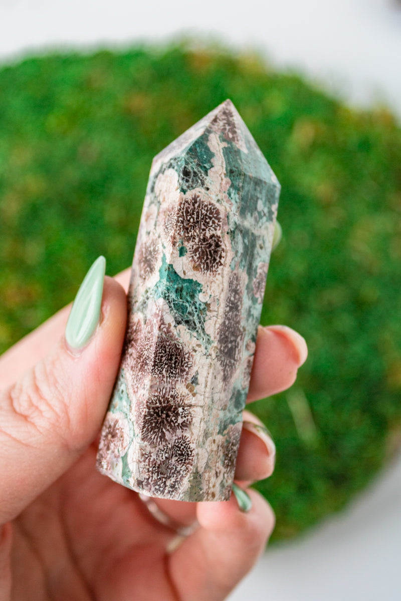 Rhyolite Flower Jasper Point – Selene Stone