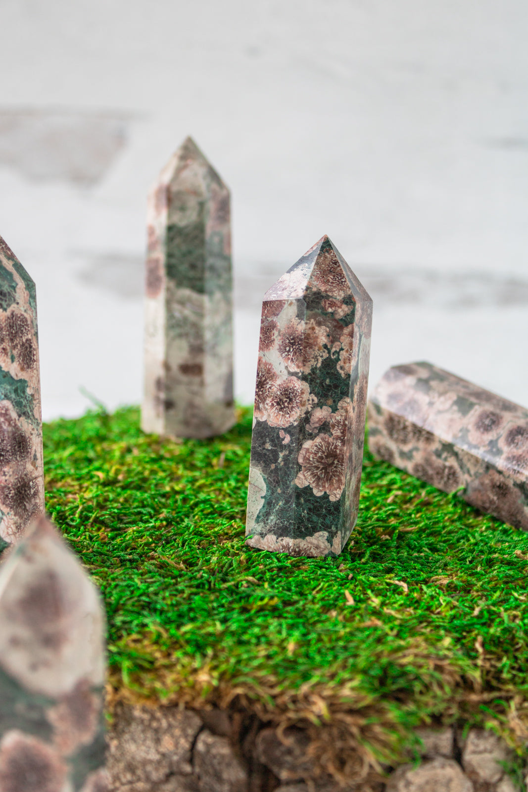 Rhyolite Flower Jasper Point – Selene Stone