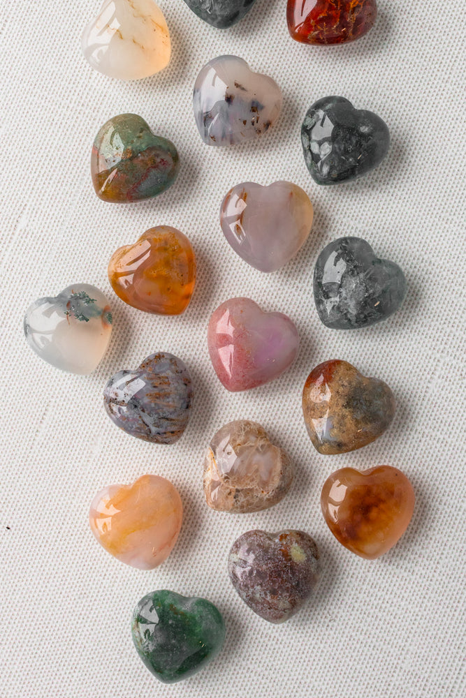 Assorted Agate Extra Small Heart